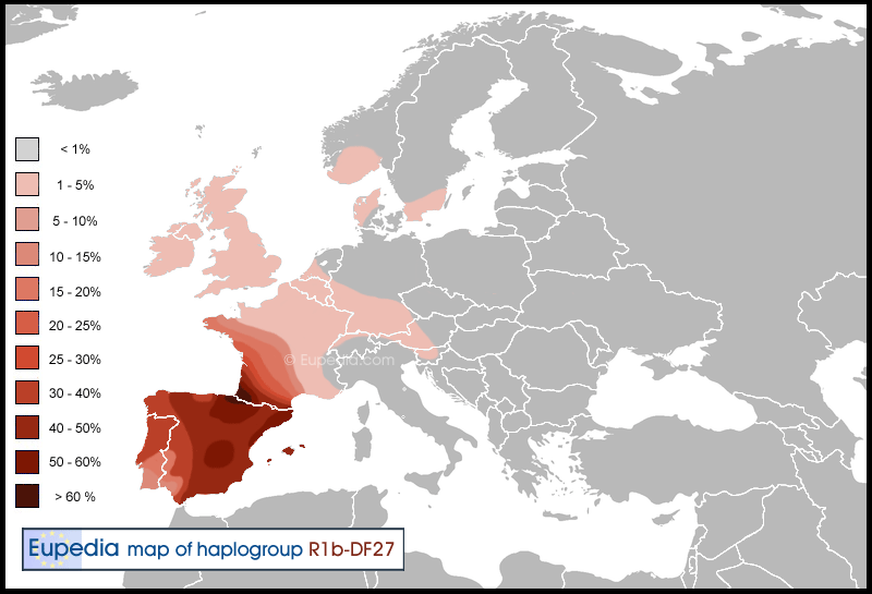 R1b-DF27 Distribution Map