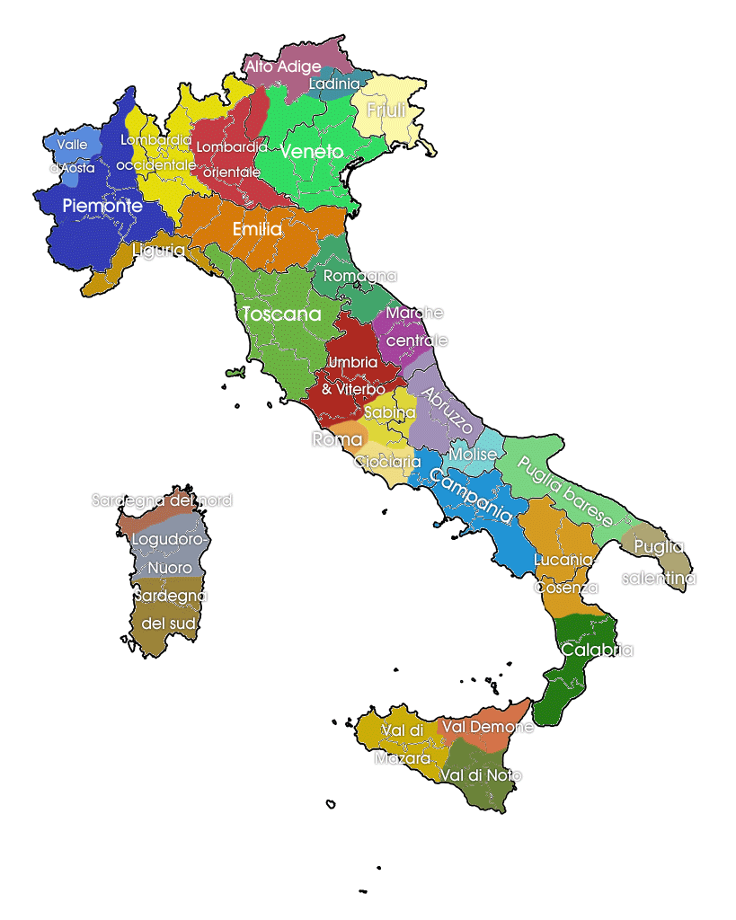 Map Of Italy Showing Provinces - United States Map