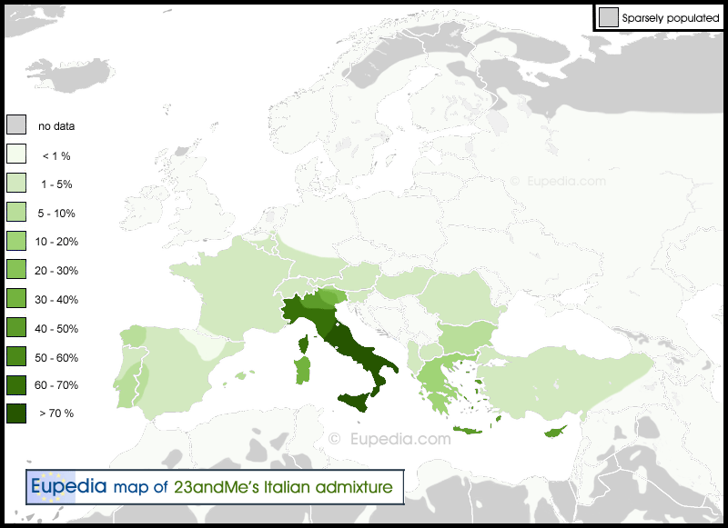 Distribution of the Italian admixture in Europe!