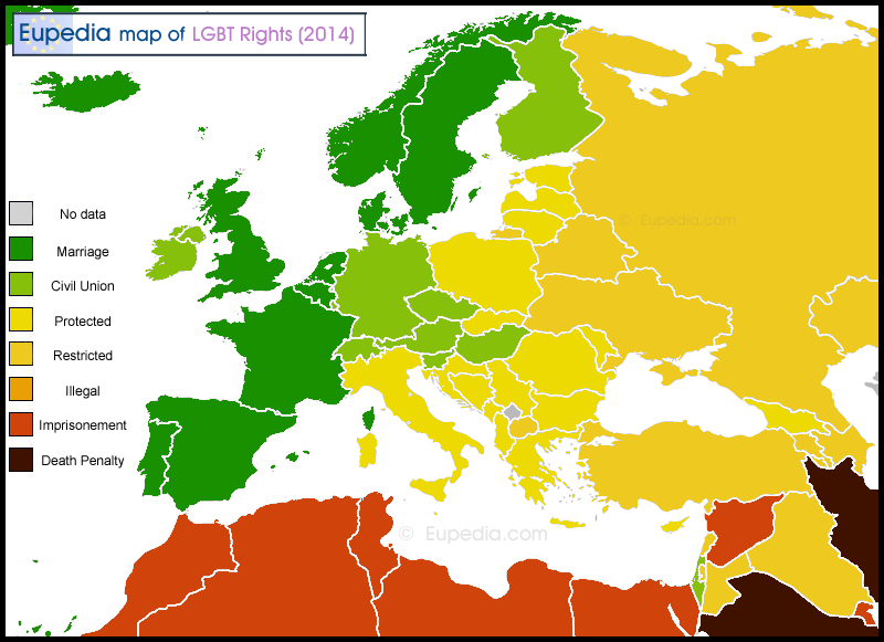 Map of LGBT rights in Europe