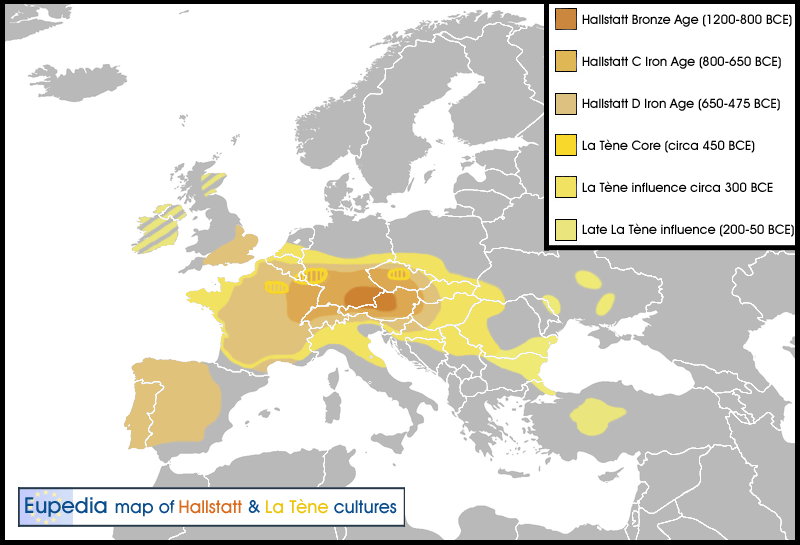 Expansiones de las culturas Hallstatt y La Tne durante la Edad del Bronce y la Edad del Hierro