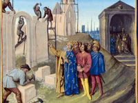 Charlemagne supervising the construction of the Palatine Chapel