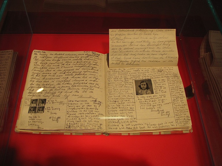 The Diary of a Young Girl, Anne Frank House, Amsterdam (photo by Heather Cowper - CC BY-SA 2.0)