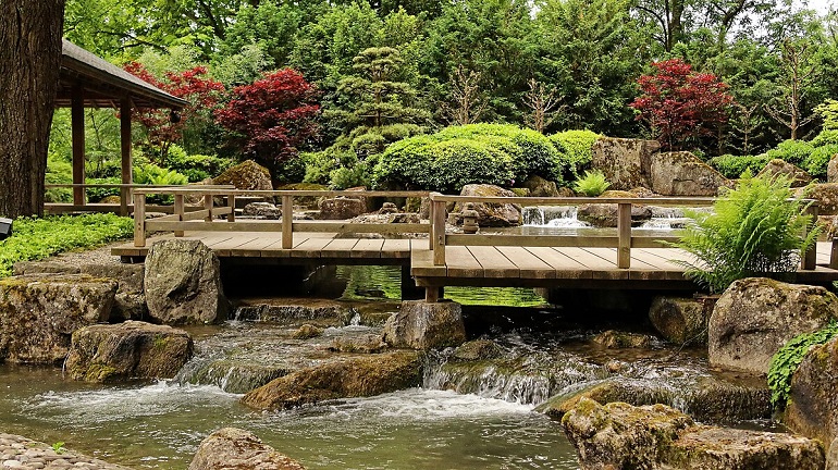 Japanese Garden in the Augsburg Botanical Garden (photoby Burkhard Mücke - CC BY-SA 4.0)