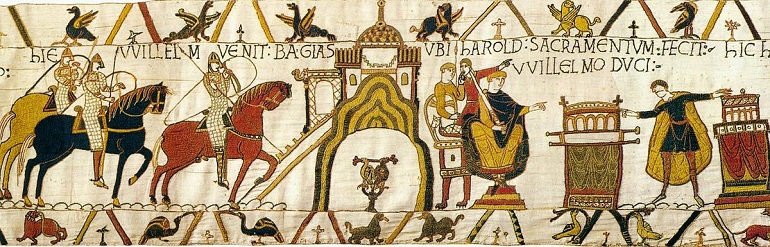Section of the Bayeux Tapestry showing William the Conqueror