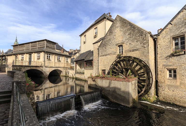 Old watermill on the River Aure, Bayeux (photo by Barry Skeates - CC BY 2.0)