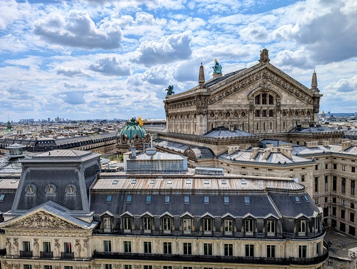 View over the Opera from the rooftop terrace of the Galeries Lafayette, Boulevard Haussmann, Paris (© Eupedia.com)