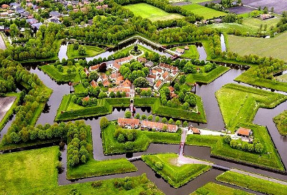 Fortress of Bourtange from the sky (photo by Bourtange - Creative Commons Licence)
