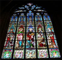 Stained glass windows in Our Lady of Sablon's Church, Brussels