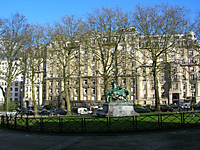 Apartment building at the end of Louise Avenue, Brussels
