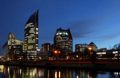 Modern high-rise buildings at dusk, The Hague (&copy; Jason Janetzky | iStockphoto.com)