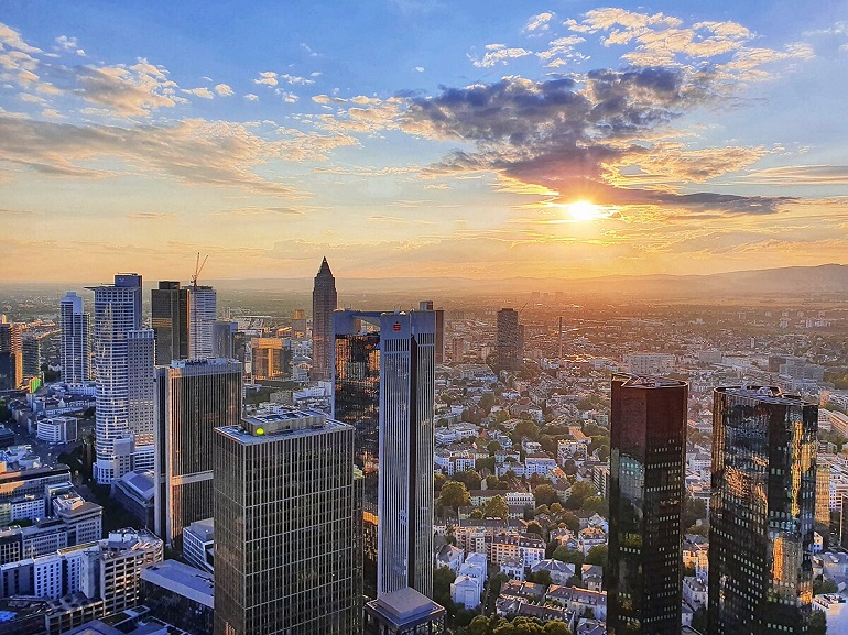 Panoramic view from the Main Tower in Frankfurt am Main (photo by Hakilon - CC BY-SA 4.0)