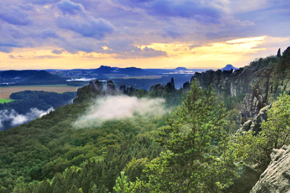 Sunset on Saxon Switzerland, Saxony (&copy; Fox497 | Dreamstime.com)