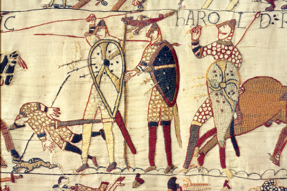 The death of King Harold at Hastings, Bayeux tapestry