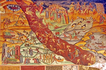 Painting of the Last Judgement on the wall of the Horezu Monastery, Romania (© Theodor Bunica | Dreamstime.com)