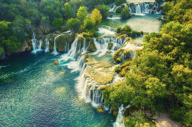 Aerial view of the waterfalls in Krka National Park (© Roksana Bashyrova | Dreamstime.com)