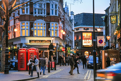 Crossing of Moor Street and Romilly Street from Charing Cross Road in Soho, London (� Vvoevale | Dreamstime.com)