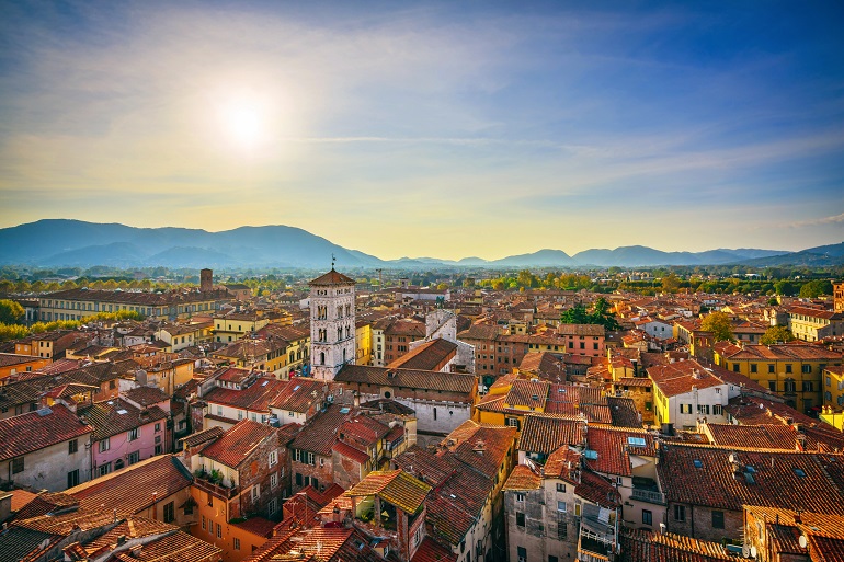Panoramic view of Lucca and San Michele Cathedral (© Stevanzz | Dreamstime.com)