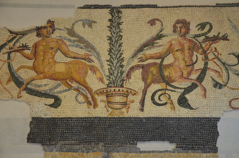 Roman Centaur mosaics at the Museum of Art and History of Orange (photo by Carole Raddato from FRANKFURT, Germany - CC BY-SA 2.0)
