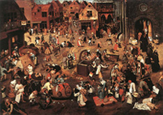 Battle of Carnival and Lent, by Pieter Bruegel the Younger