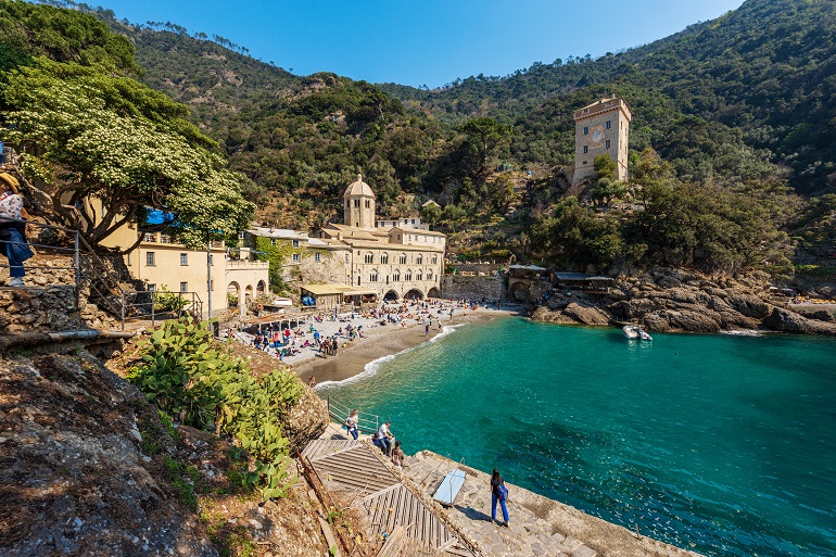 San Fruttuoso Abbey and Portofino Tower (© Alberto Masnovo | Dreamstime.com)