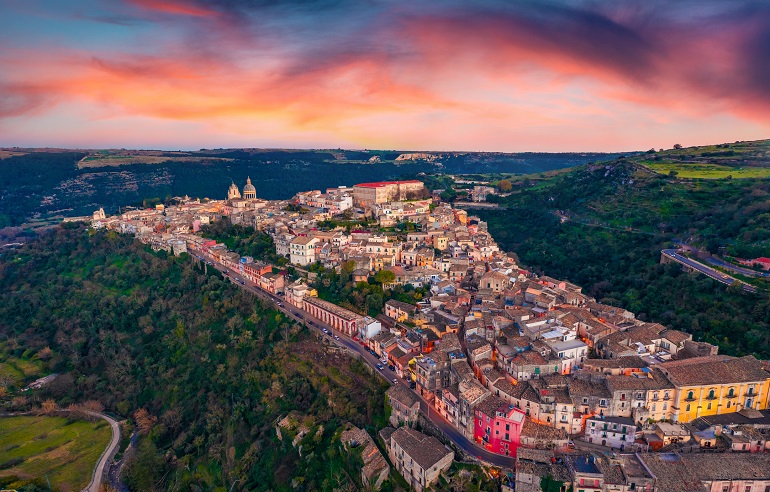 Aerial view of Ragusa at sunset (© Jojjik | Dreamstime.com)