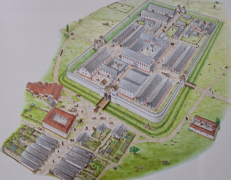 Reconstruction drawing of Saalburg Roman Fort (photo by Carole Raddato from Frankfurt, Germany - CC BY-SA 2.0)