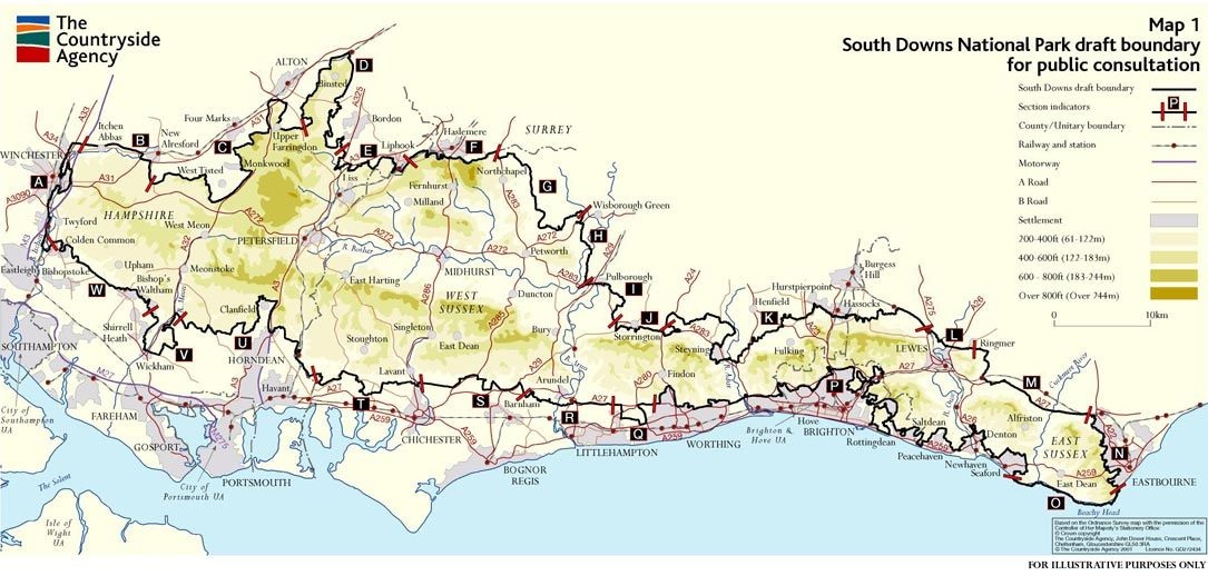 Tourist map of the South Downs National Park (image by M. Gowland - CC BY-SA 4.0)