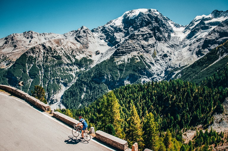 Cyclist in the Stelvio Pass, Stelvio National Park (© Peter KovA!A? | Dreamstime.com)
