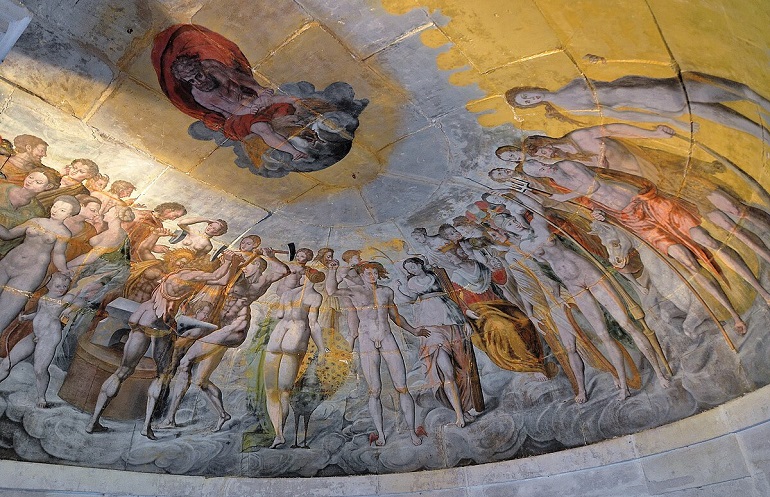 Frescoes on the ceiling of the Tour de la Ligue, Tanlay Castle (photo by Patrick - CC BY-SA 2.0)