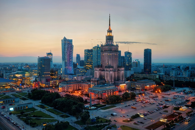 Palace of Culture and Science and other skyscrapers behind, Warsaw (© Lukas Bischoff | Dreamstime.com)