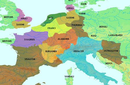 Map of Germania in the Late Antiquity