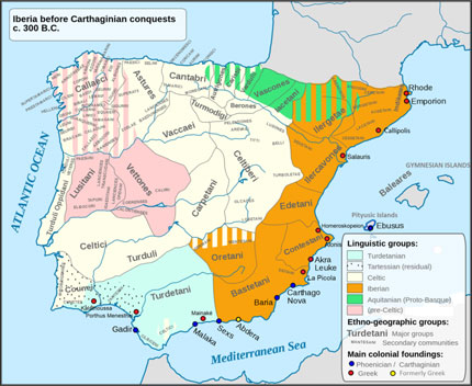 Map of Iron Age Iberia
