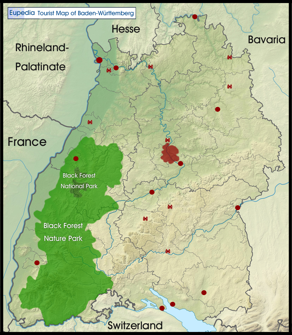 Tourist map of Baden-Württemberg