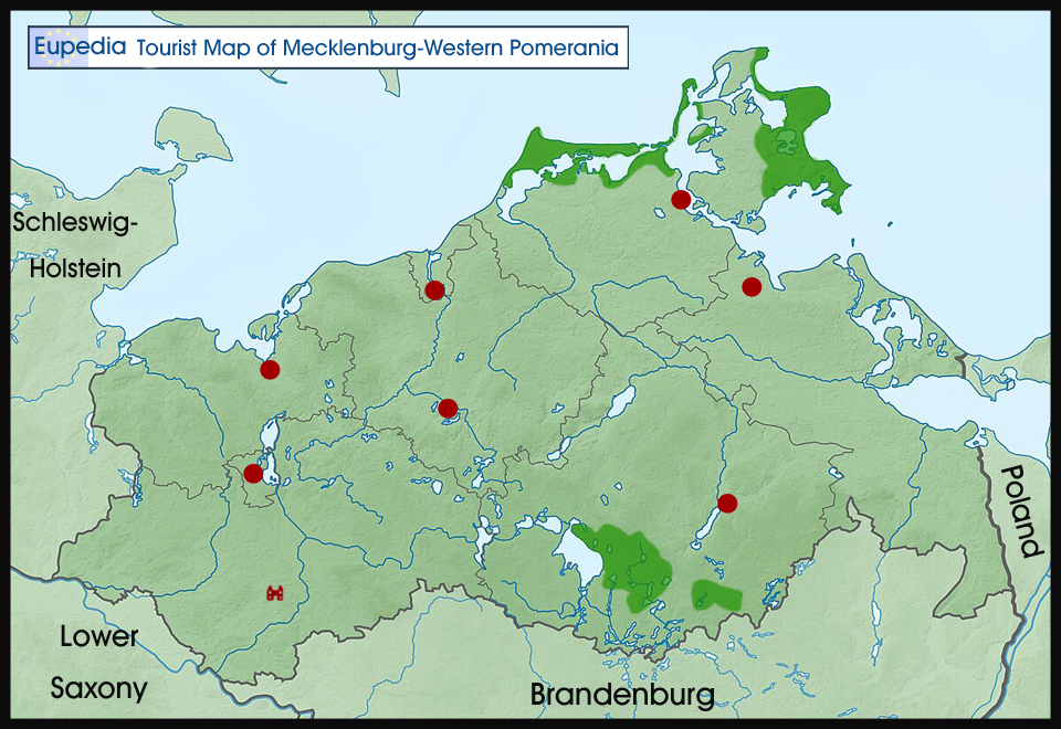 Tourist map of Mecklenburg-Western Pomerania