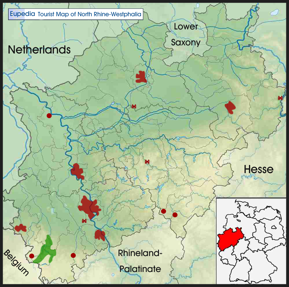 Tourist map of North Rhine-Westphalia
