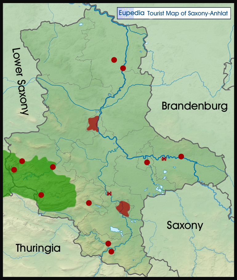Tourist map of Saxony-Anhalt