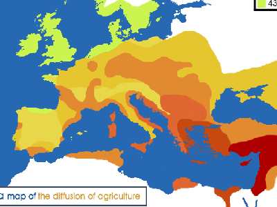 Diffusion of farming during the Neolithic