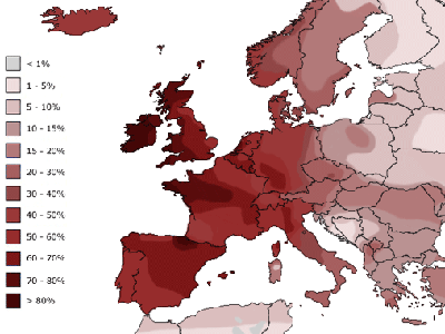 Y-chromosomal Maps of Europe by haplogroup
