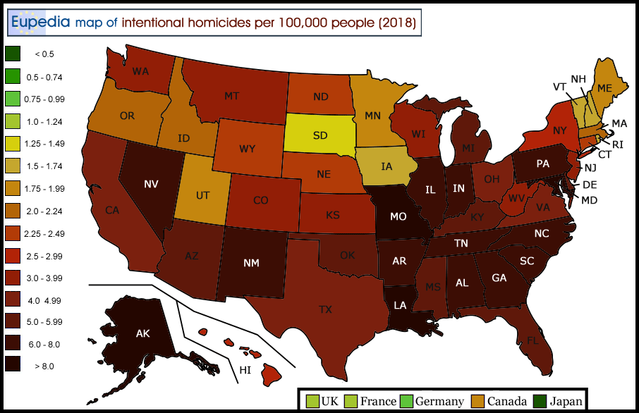 Crime & Punishment maps of the United States of America Eupedia